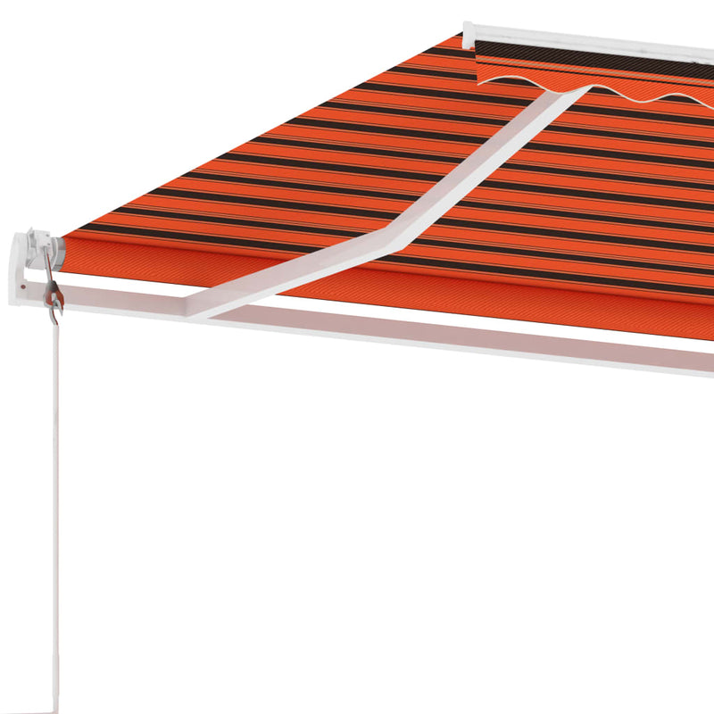 vidaXL narancssárga-barna automata póznás napellenző 350 x 250 cm