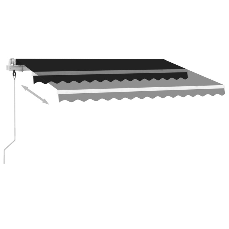 vidaXL antracitszürke szélérzékelős és LED-es napellenző 350 x 250 cm