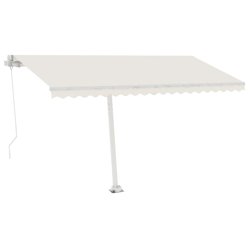 vidaXL krémszínű kézzel kihúzható póznás napellenző 400 x 300 cm