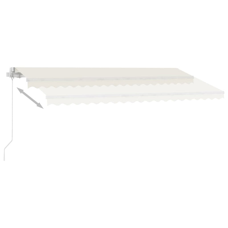 vidaXL krémszínű kézzel kihúzható póznás napellenző 400 x 300 cm