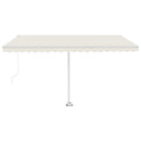 vidaXL krémszínű kézzel kihúzható póznás napellenző 400 x 300 cm