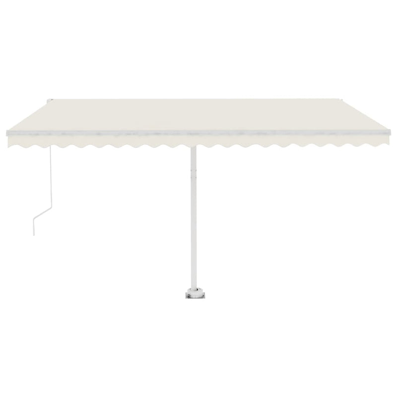 vidaXL krémszínű kézzel kihúzható póznás napellenző 400 x 300 cm