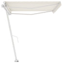 vidaXL krémszínű kézzel kihúzható póznás napellenző 400 x 300 cm