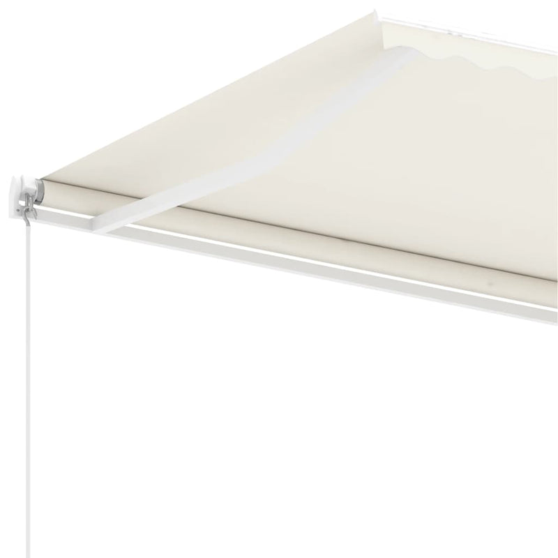 vidaXL krémszínű kézzel kihúzható póznás napellenző 400 x 300 cm