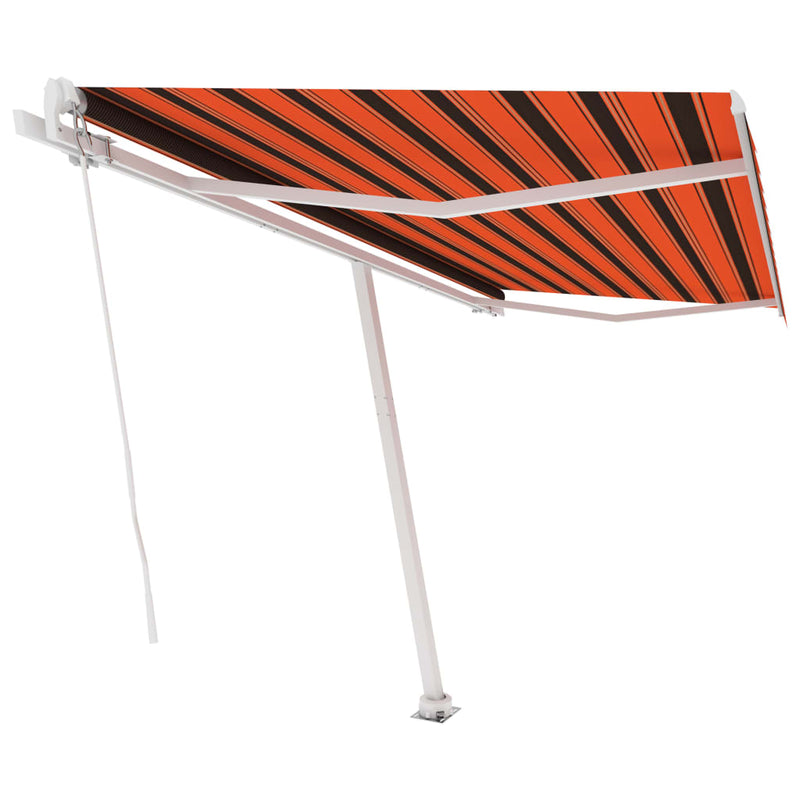vidaXL narancs-barna kézzel kihúzható póznás napellenző 400 x 300 cm