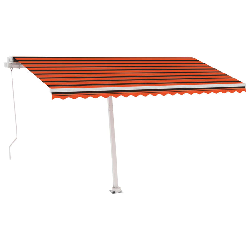 vidaXL narancs-barna kézzel kihúzható póznás napellenző 400 x 300 cm