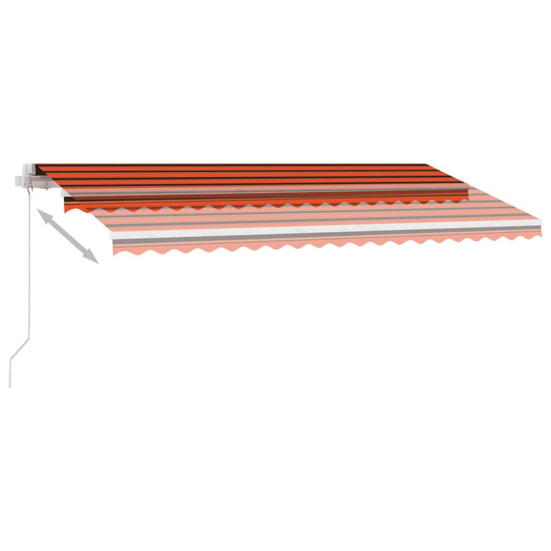 vidaXL narancs-barna kézzel kihúzható póznás napellenző 400 x 300 cm