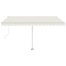 vidaXL krémszínű automata póznás napellenző 400 x 300 cm