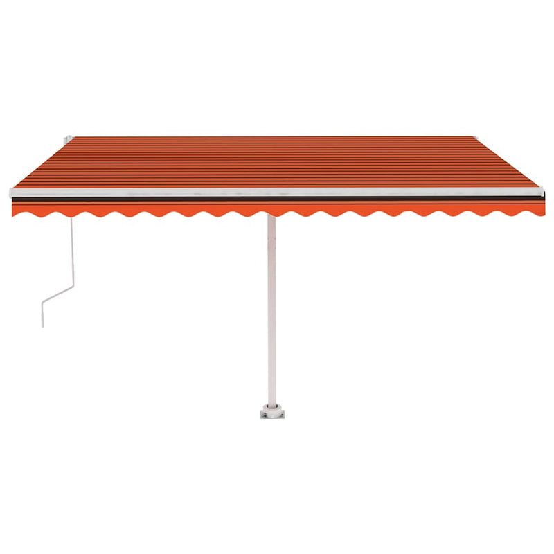 vidaXL narancssárga és barna automata póznás napellenző 400 x 300 cm