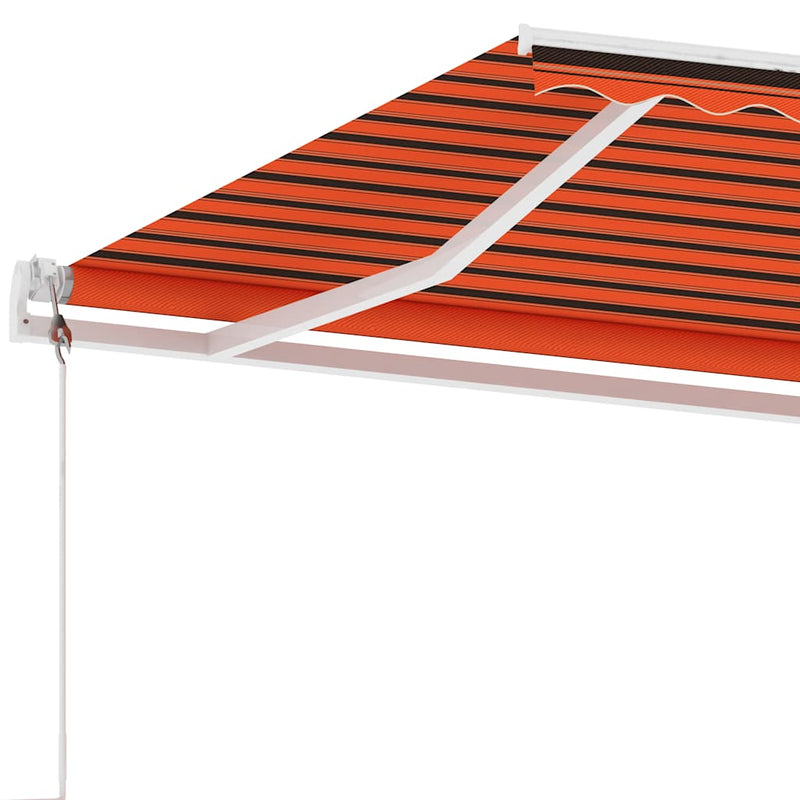 vidaXL narancssárga és barna automata póznás napellenző 400 x 300 cm