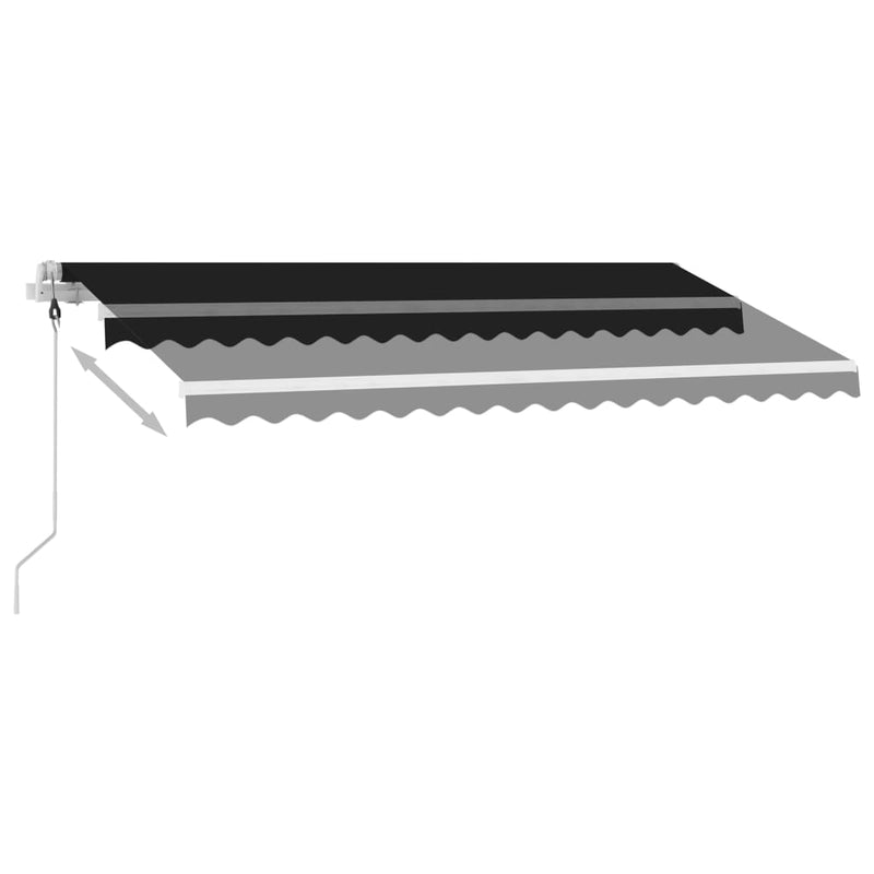 vidaXL antracitszürke szélérzékelős és LED-es napellenző 400x300 cm