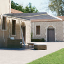 vidaXL kék és fehér kézzel kihúzható póznás napellenző 450 x 300 cm