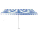 vidaXL kék és fehér automata póznás napellenző 450 x 300 cm