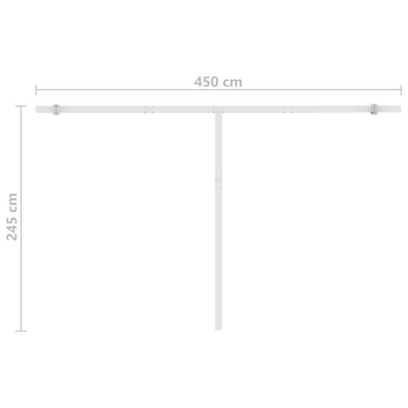 vidaXL kék és fehér automata póznás napellenző 450 x 300 cm