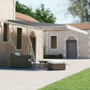 vidaXL kék és fehér automata póznás napellenző 450 x 300 cm