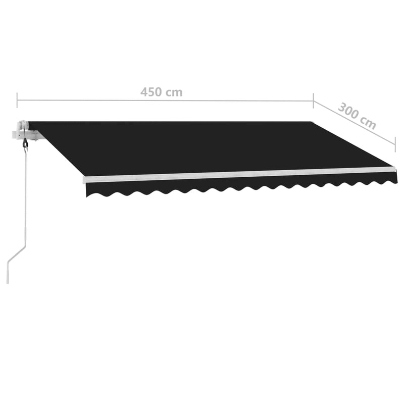 vidaXL antracitszürke automata póznás napellenző 450 x 300 cm