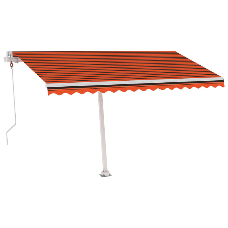 vidaXL narancssárga-barna automata póznás napellenző 450 x 300 cm