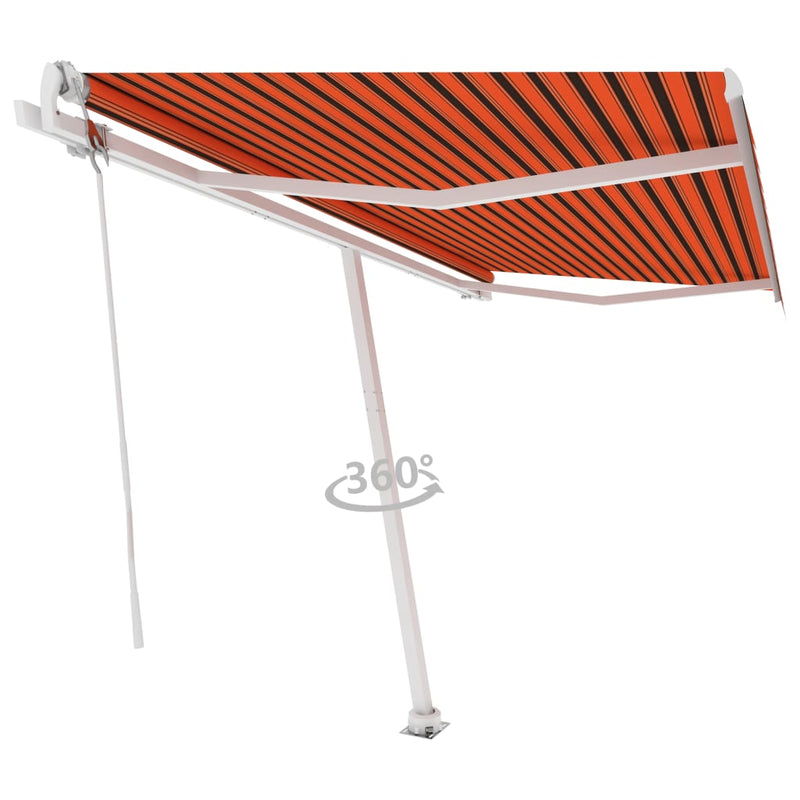 vidaXL narancssárga-barna automata póznás napellenző 450 x 300 cm