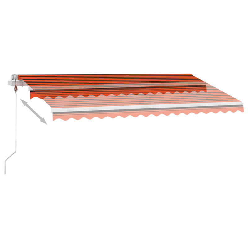 vidaXL narancssárga-barna automata póznás napellenző 450 x 300 cm