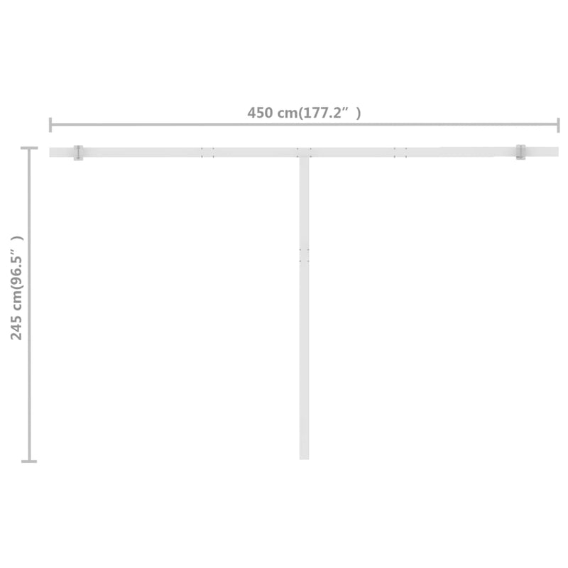 vidaXL kék és fehér kézzel kihúzható póznás napellenző 500 x 300 cm