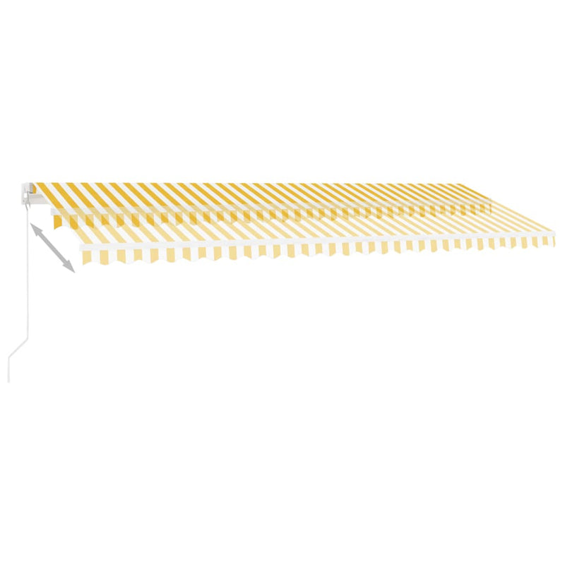 vidaXL sárga-fehér kézzel kihúzható póznás napellenző 500 x 300 cm