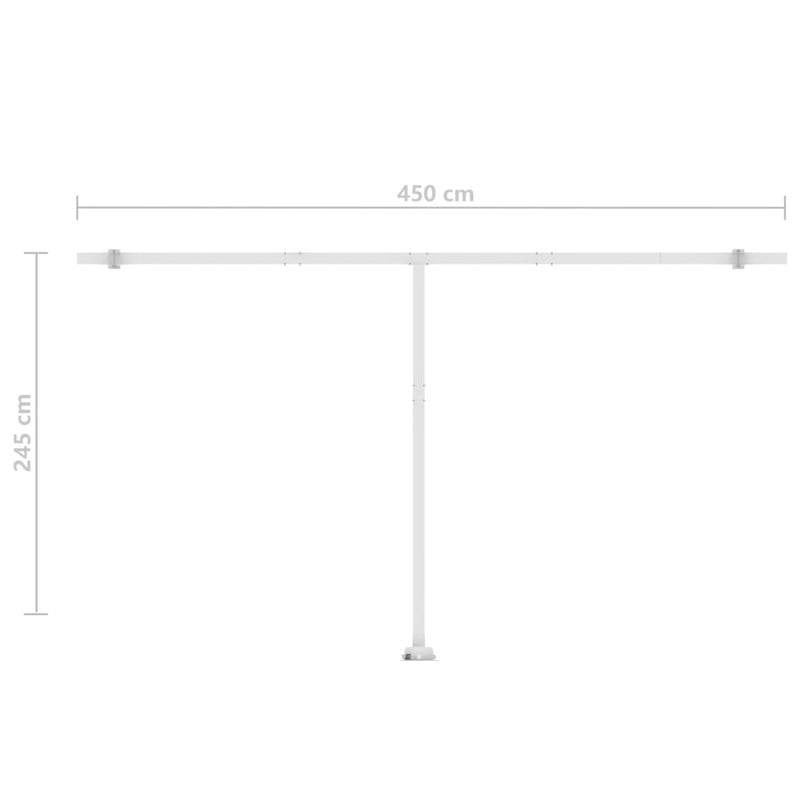 vidaXL sárga-fehér kézzel kihúzható póznás napellenző 500 x 300 cm