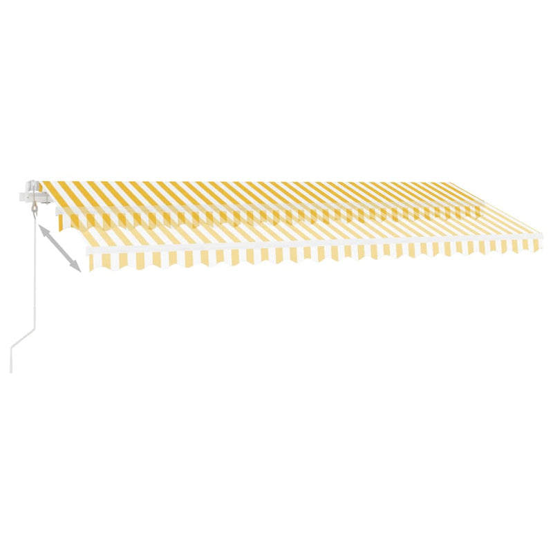 vidaXL sárga-fehér automata póznás napellenző 500x300 cm