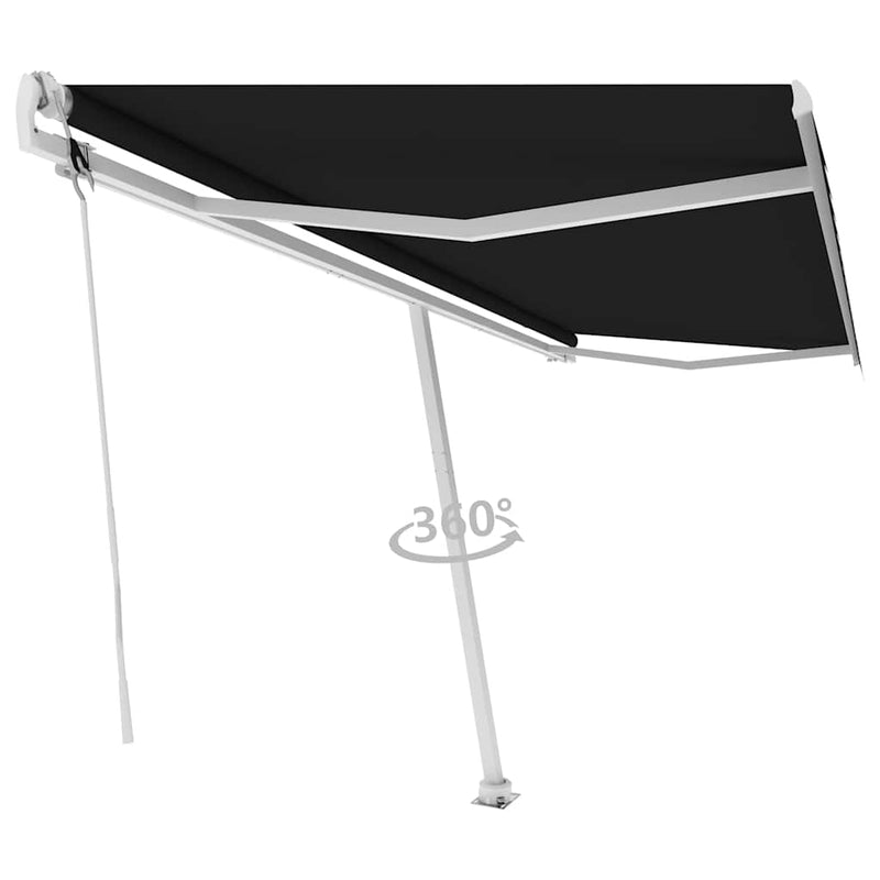 vidaXL antracitszürke automata póznás napellenző 500x300 cm