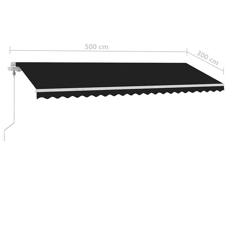 vidaXL antracitszürke automata póznás napellenző 500x300 cm