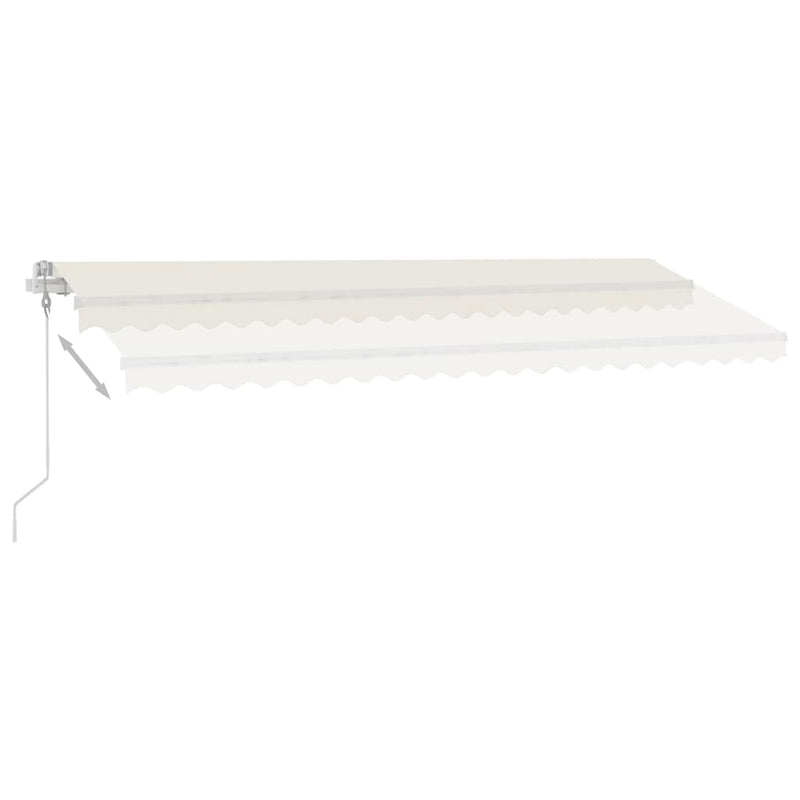 vidaXL krémszínű automata szélérzékelős és LED-es napellenző 500x300cm