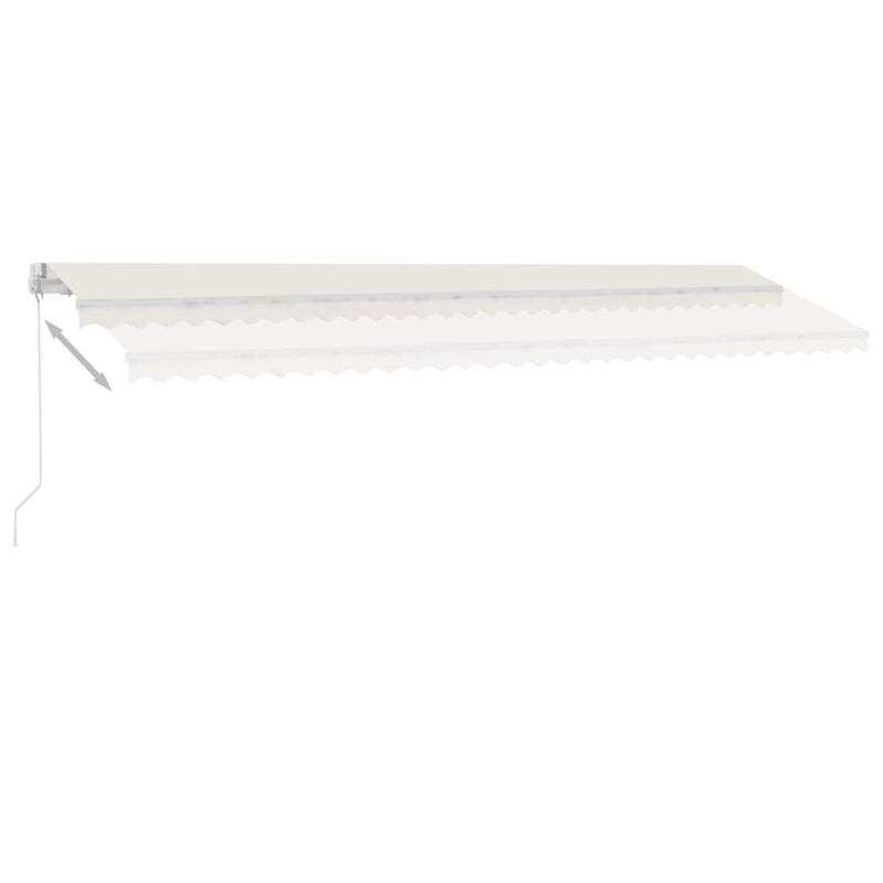 vidaXL krémszínű kézzel kihúzható LED-es napellenző 600 x 300 cm