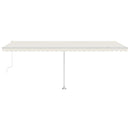 vidaXL krémszínű automata póznás napellenző 600 x 300 cm