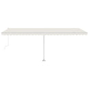 vidaXL krémszínű automata szélérzékelős és LED-es napellenző 600x300cm