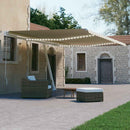 vidaXL krémszínű automata szélérzékelős és LED-es napellenző 600x300cm