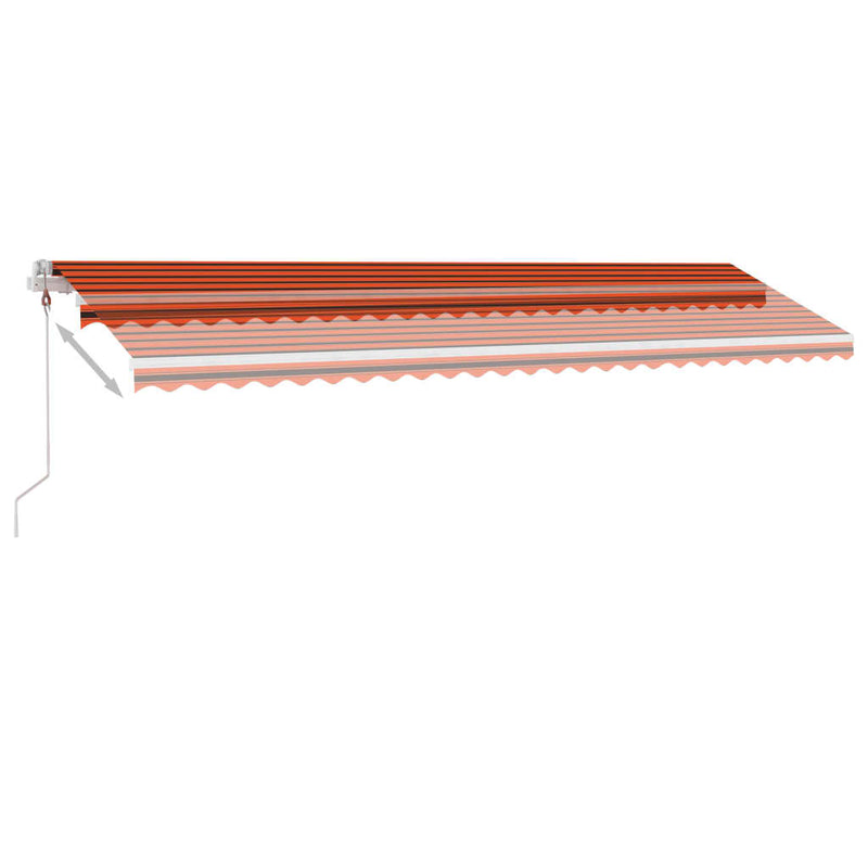 vidaXL narancssárga-barna szélérzékelős és LED-es napellenző 600x300cm