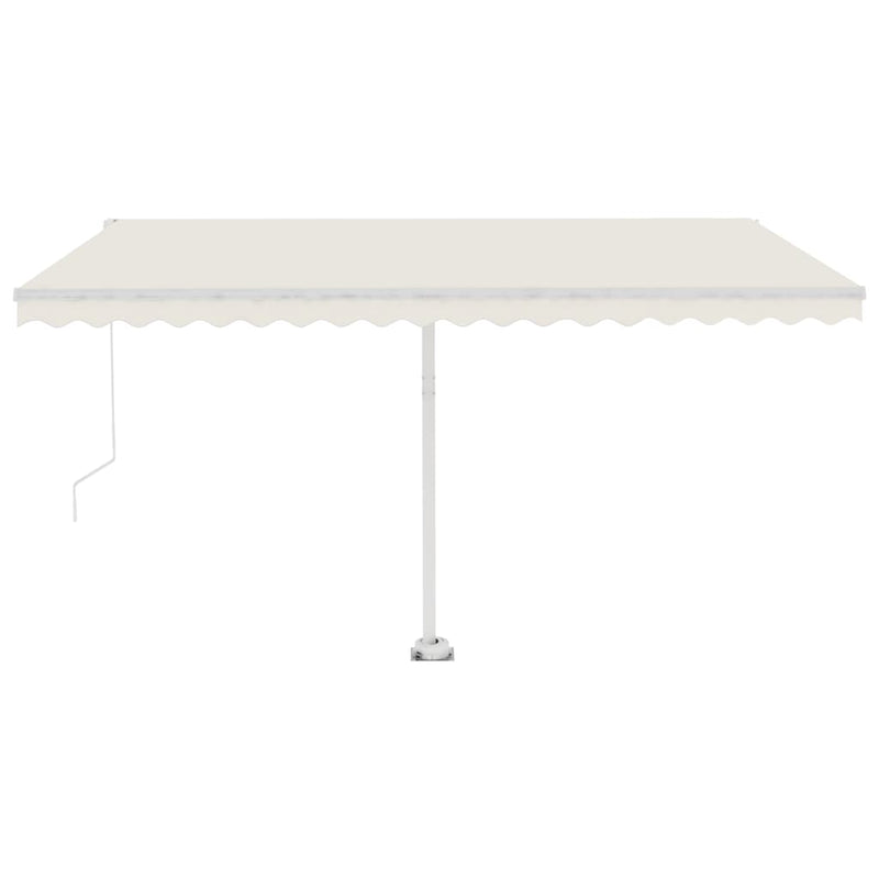 vidaXL krémszínű kézzel kihúzható póznás napellenző 400 x 350 cm