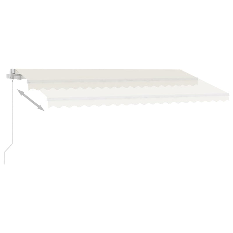 vidaXL krémszínű kézzel kihúzható póznás napellenző 400 x 350 cm
