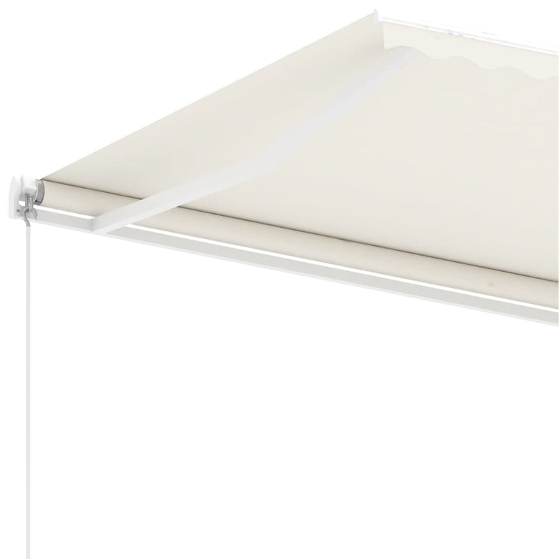 vidaXL krémszínű kézzel kihúzható póznás napellenző 400 x 350 cm