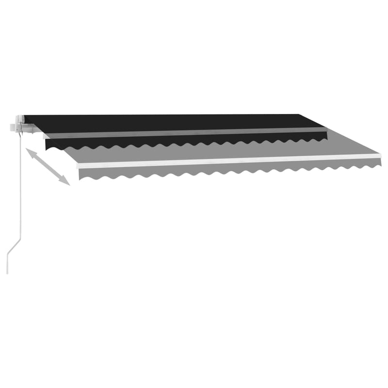 vidaXL antracitszürke kézzel kihúzható póznás napellenző 400 x 350 cm