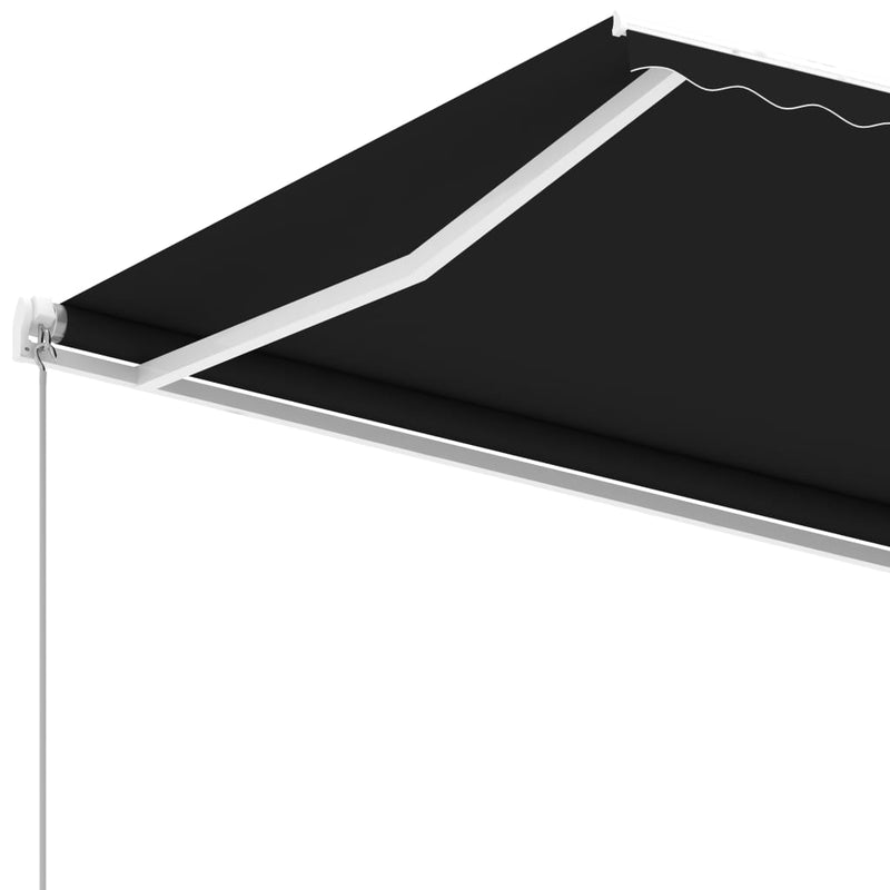 vidaXL antracitszürke kézzel kihúzható póznás napellenző 400 x 350 cm