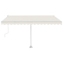 vidaXL krémszínű automata póznás napellenző 400 x 350 cm