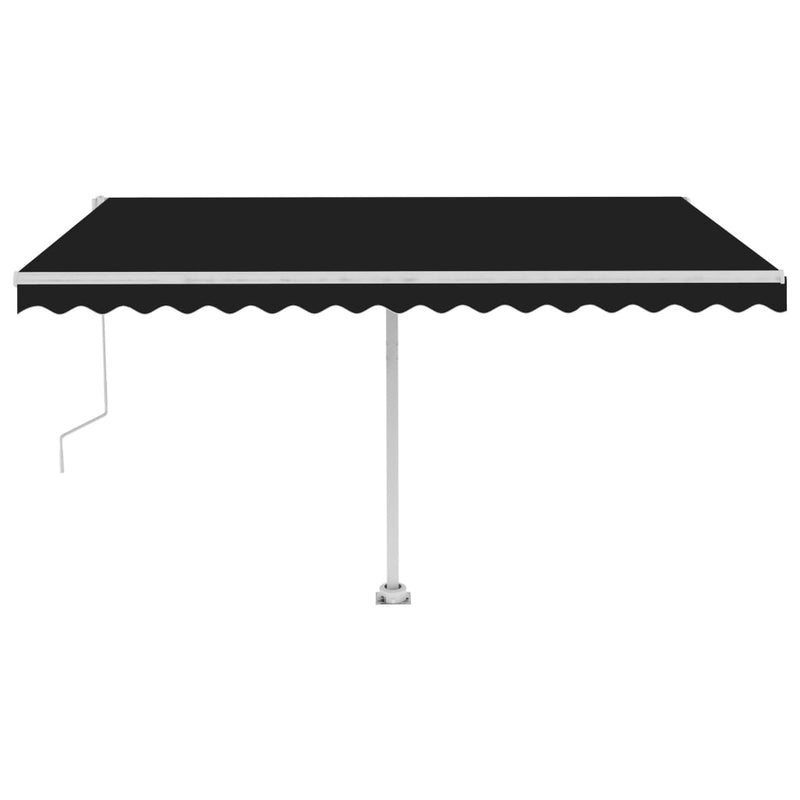 vidaXL antracitszürke automata póznás napellenző 400 x 350 cm