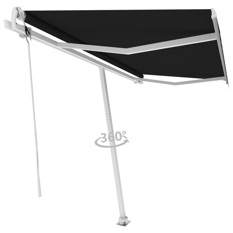 vidaXL antracitszürke automata póznás napellenző 400 x 350 cm