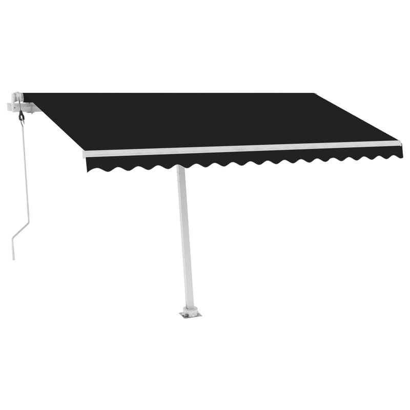 vidaXL antracitszürke automata póznás napellenző 400 x 350 cm