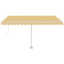 vidaXL sárga-fehér automata póznás napellenző 450 x 350 cm