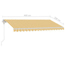 vidaXL sárga-fehér automata póznás napellenző 450 x 350 cm