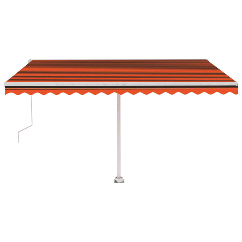 vidaXL narancssárga-barna automata póznás napellenző 450 x 350 cm