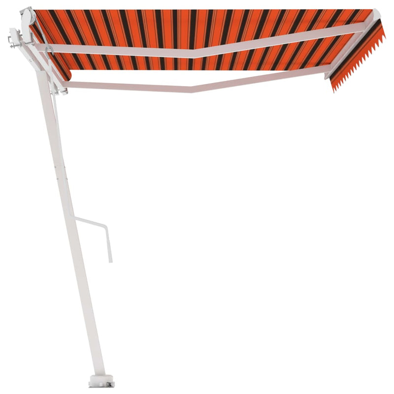 vidaXL narancssárga-barna automata póznás napellenző 450 x 350 cm