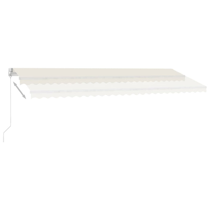 vidaXL krémszínű kézzel kihúzható póznás napellenző 500 x 350 cm