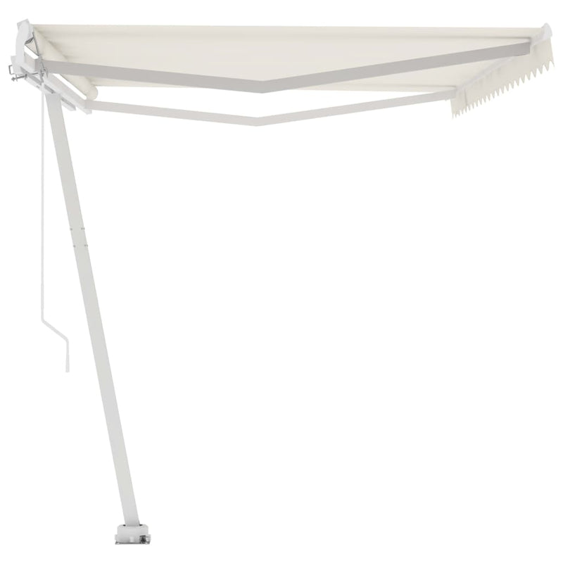 vidaXL krémszínű kézzel kihúzható póznás napellenző 500 x 350 cm